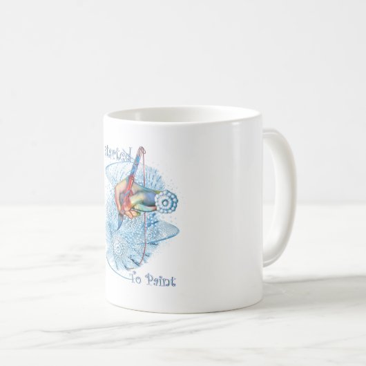 Abstrakte blaue Vibration Kaffeetasse (VorderseiteRechts)