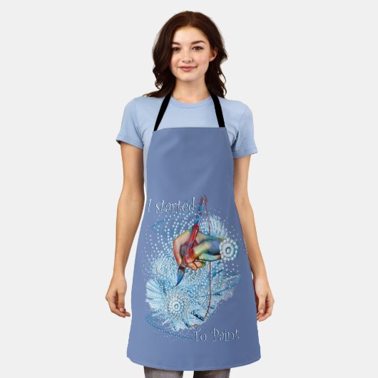 Abstrakte blaue Vibration Schürze (Getragen)