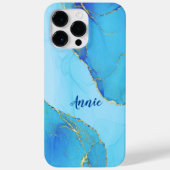ABSTRAKTE BLAUE WASSERFARBE PERSONALISIERT Case-Mate iPhone HÜLLE (Rückseite)