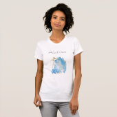 *~* abstrakte blaue Watercolor-GoldGlitzer-Farbe T-Shirt (Vorne ganz)