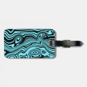 Abstrakte blaue Waves Gepäckmarke wählen Farbe Gepäckanhänger (Rückseite horizontal)