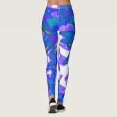 Abstrakte blaue, weiße, lila Leggings (Rückseite)