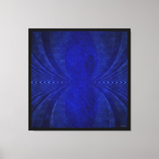 Abstrakte blaue Welle Leinwanddruck (Vorderseite)