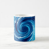 Abstrakte blaue Wellen Kaffeetasse (Mittel)
