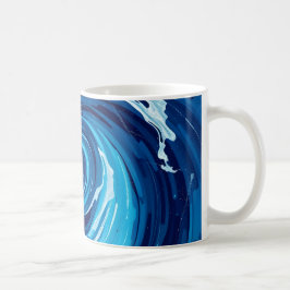 Abstrakte blaue Wellen Kaffeetasse