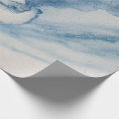 Abstrakte Blaue Wellen oder Wolken auf Creme Geschenkpapier (Ecke)