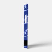 Abstrakte blaue Wellenmuster mit individuellem Nam Case-Mate iPhone Hülle (Rückseite / Rechts)