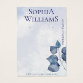 Abstrakte blaue Wolken Ohrring-Schmuckkarte (Vorderseite)