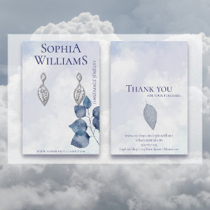 Abstrakte blaue Wolken Ohrring-Schmuckkarte