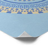Abstrakte Blauer und Blauer Tan-Circle-Design Poster (Ecke)