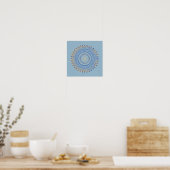 Abstrakte Blauer und Blauer Tan-Circle-Design Poster (Küche)