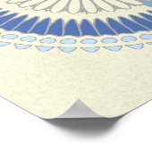 Abstrakte Blauer und Creme-Circle-Design Poster (Ecke)