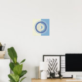 Abstrakte Blauer und Creme-Circle-Design Poster (Heimbüro)