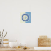 Abstrakte Blauer und Creme-Circle-Design Poster (Küche)