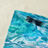 Abstrakte Blauer und Goldmedaillengewölbe Strandtuch (Beispiel)