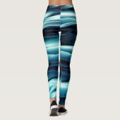 Abstrakte blaues Wasser-Wellen Leggings (Rückseite)