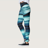 Abstrakte blaues Wasser-Wellen Leggings (Links)