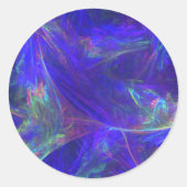 Abstrakte blaufarbige Mistkerzen Runder Aufkleber (Vorderseite)