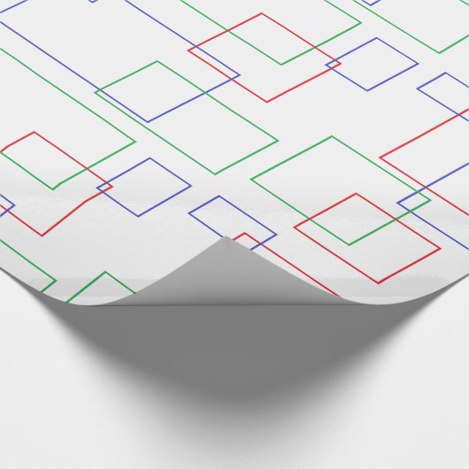 Abstrakte blaugrüne Quadrate und Rechtecke Geschenkpapier (Ecke)