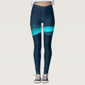 Abstrakte blaugrüne Strömungsdynamik Leggings (Vorderseite)