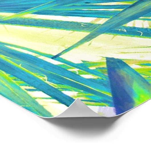 abstrakte Blaupalmen Poster (Ecke)