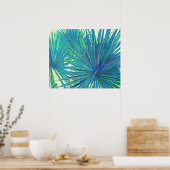 abstrakte Blaupalmen Poster (Küche)