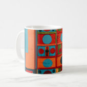 ABSTRAKTE BLAUROS UND GELBEN KAFFEETASSE (Vorderseite Links)