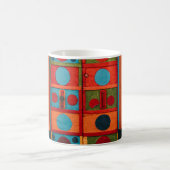 ABSTRAKTE BLAUROS UND GELBEN KAFFEETASSE (Mittel)