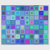 Abstrakte, blaurosa Boxen Retrowappapier Geschenkpapier (Flach)