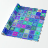 Abstrakte, blaurosa Boxen Retrowappapier Geschenkpapier (Ungerollt)