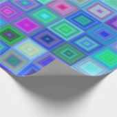 Abstrakte, blaurosa Boxen Retrowappapier Geschenkpapier (Ecke)