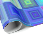 Abstrakte, blaurosa Boxen Retrowappapier Geschenkpapier (Rolleneckpunkt)