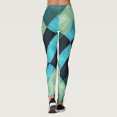Abstrakte Blautöne Leggings (Rückseite)