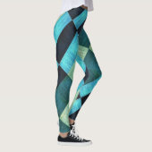 Abstrakte Blautöne Leggings (Rechts)