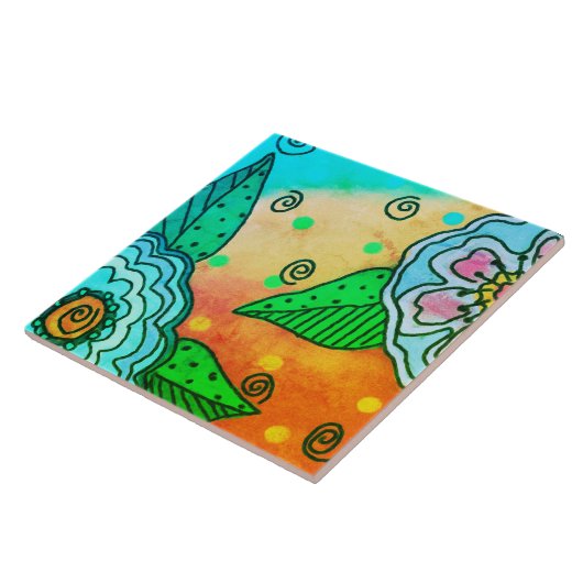 Abstrakte Blautönen Fliese (Seite)