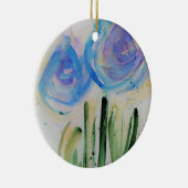 Abstrakte Blautönen Keramik Ornament (Rechts)