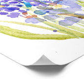 abstrakte Blauweine-Hyazinthe-Aquarell 2023 Poster (Ecke)