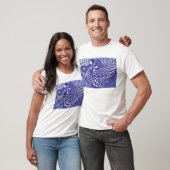 abstrakte, blauweiße zeichnend Shirts (Unisex)