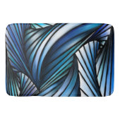 Abstrakte Blauwelle Badematte (Vorderseite)