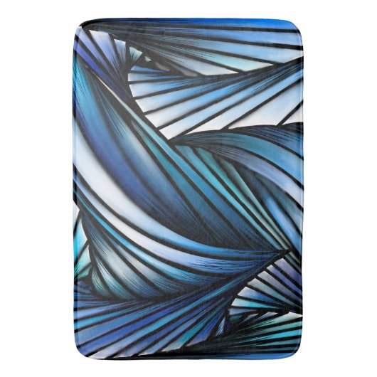 Abstrakte Blauwelle Badematte (Vorderseite Vertikal)