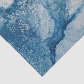 Abstrakte Blauwellen oder Wolken auf Cremedekoupag Seidenpapier (Detail)