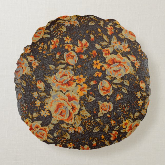 Abstrakte Bleistiftstruktur Rundes Kissen (Vorderseite)