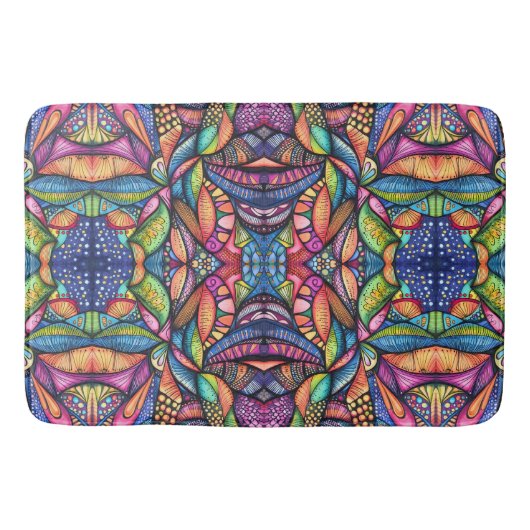 Abstrakte Blinddoodle Badematte (Vorderseite)