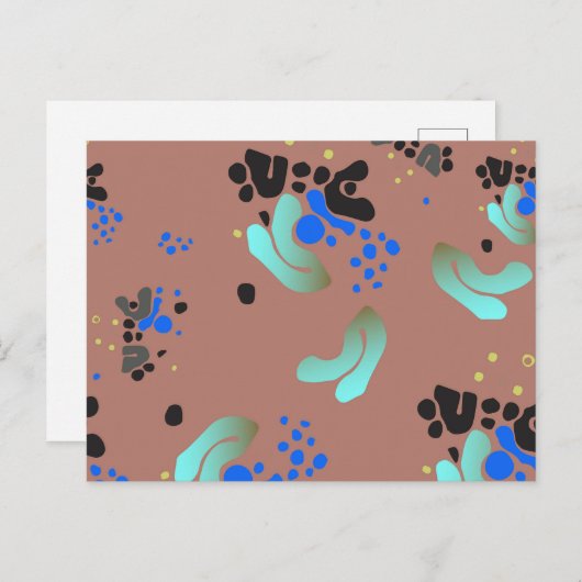 Abstrakte Blobs Spaß auf der Postkarte (Vorne/Hinten)