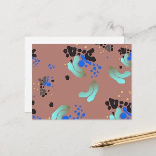 Abstrakte Blobs Spaß auf der Postkarte (Vorderseite/Rückseite Beispiel)