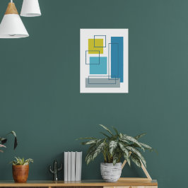 Abstrakte Blöcke 1 Geometrisches Design Poster