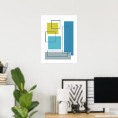 Abstrakte Blöcke 1 Geometrisches Design Poster (Heimbüro)