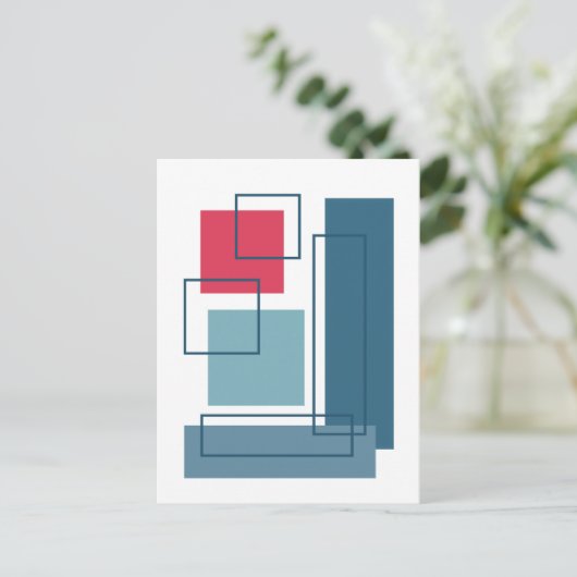Abstrakte Blöcke 1 Geometrisches Design Postkarte (Stehend Vorderseite)
