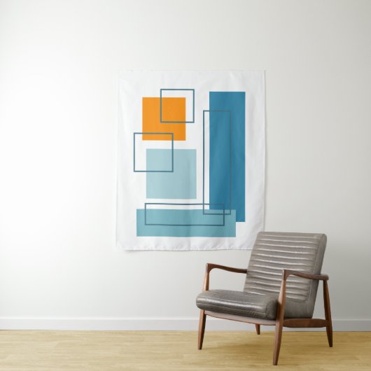 Abstrakte Blöcke 1 Geometrisches Design Wandteppich (Beispiel)