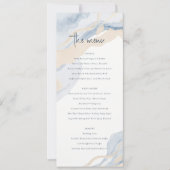Abstrakte Blue Beige Coastal Wedding Menu Card Einladung (Vorderseite)